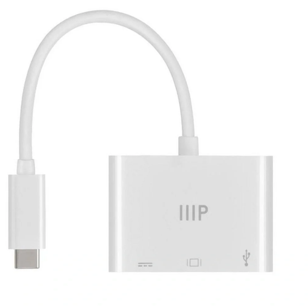 NWT Monoprice 3-in-1 USB-C to HDMI Multiport Adapter Compatible USB-C Laptops